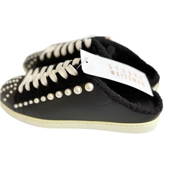 Stuart Weitzman Shearling Pearl Sneakers (Size 9, NWT  Minor Discoloration) - Picture 5 of 7